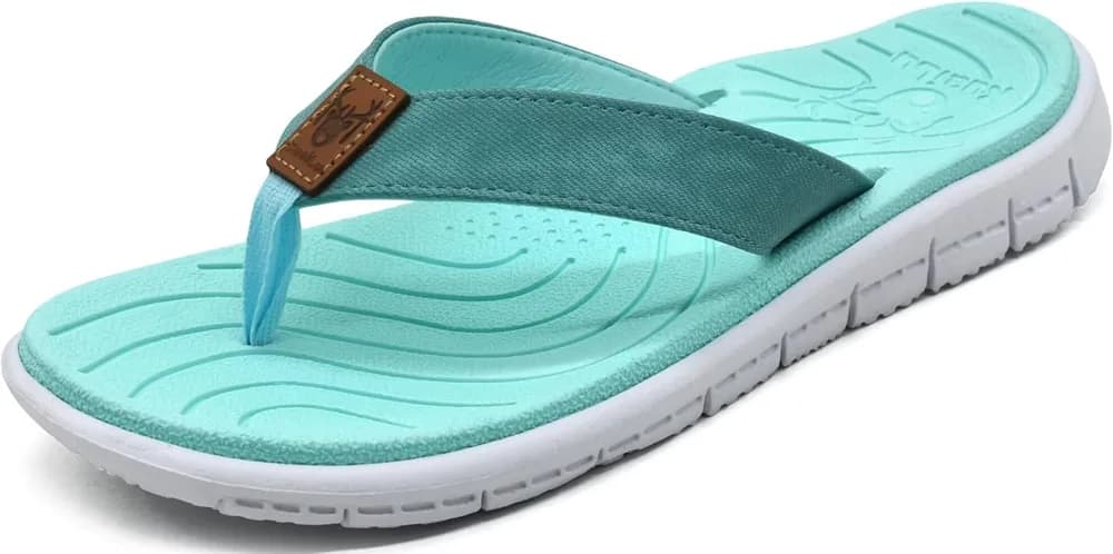 Womens Casual Flip Flops Yoga Mat Comfortable Cushion Arch Support Walking Thong Sandals Lightweight Non-Slip Summer Beach Shoes