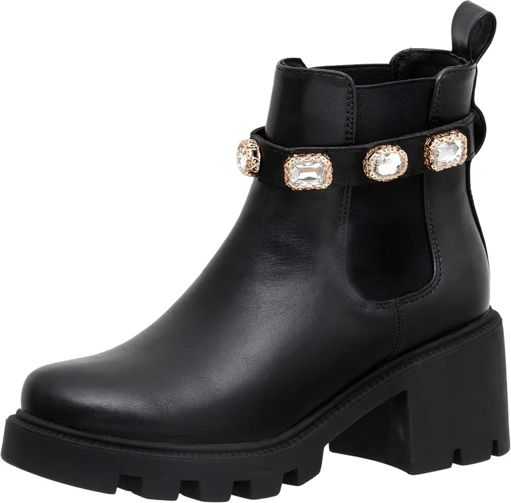 Women's Julie chelsea boot with Jeweled strap +Memory Foam