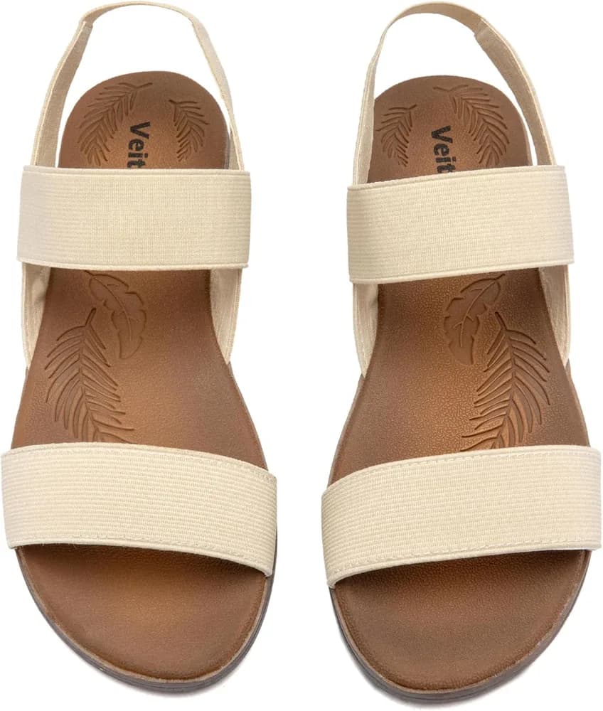 Women's Casual Flat Slide Sandals - Adjustable Elastic Strappy Double Bands Summer Flat Sandals