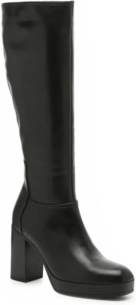 Women’s High Platform Over-Knee-High Boos Square Toe Long Booties High Block Heels Short Black Bootie Multicolored Fashion Pattern Leather Upper Shoes Winter Fall Warm Work Daily Shoes Size 4-16 US