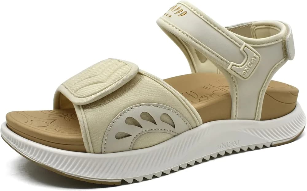 Walking Sandals Women,Arch Support Hiking Sandals with Orthotic Outdoor Footbed for Plantar Fasciitis,Water Athletic Platform Sandalias Mujer with 3 Adjustable Strap (US Size 6-12)