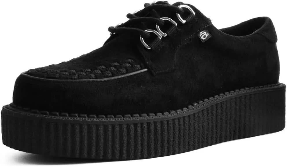 T.U.K. Faux Suede Creeper Sneaker for Women and | 3 Dring Lace Up Shoes and Interlace | Classic Round Toe and Sole | Comfort for Everyday Wear