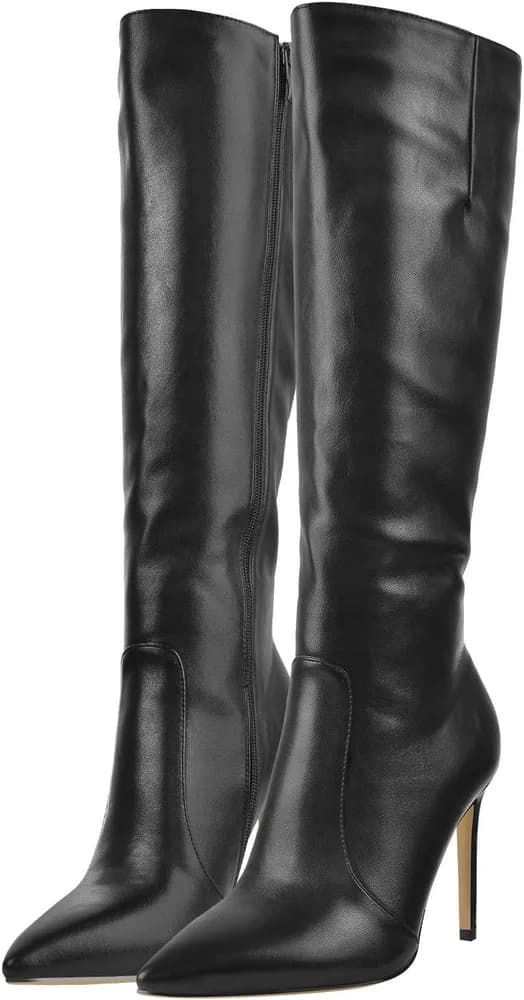 Women's Pointed Toe Under the Knee High Boots Stiletto High Heels