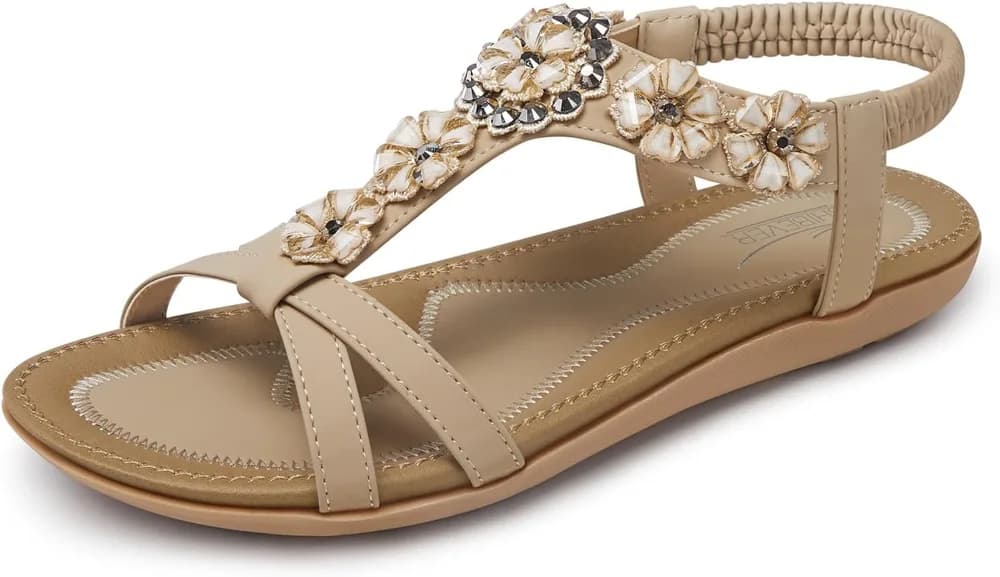 Flat Sandals for Women Dressy: Summer Comfortable Ankle Strap Womens Sandal