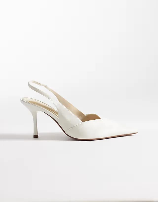 Sabrina slingback stiletto heels in ivory