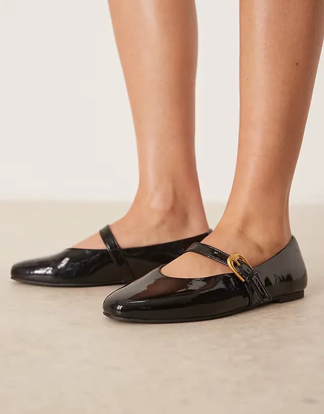 Leah mary jane ballet flats in black patent