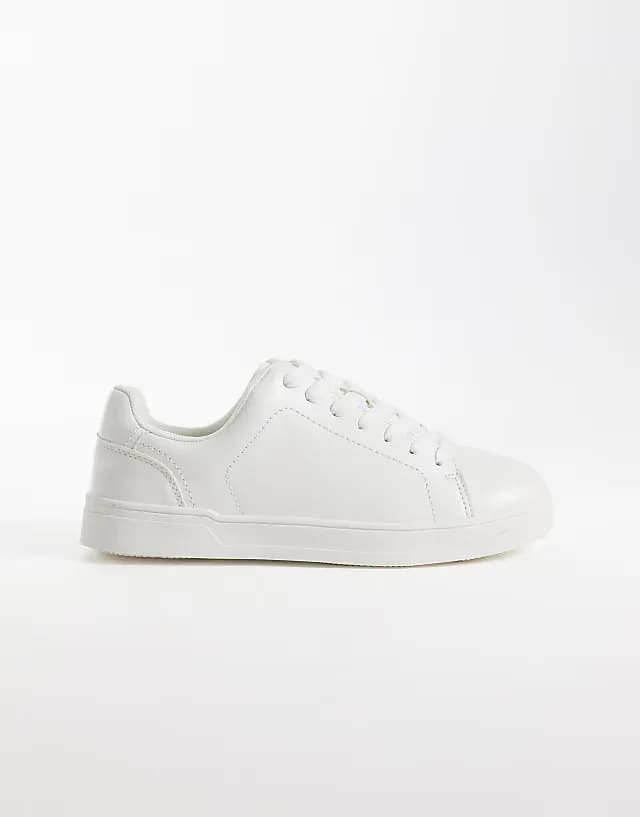 Delta lace up sneakers in white