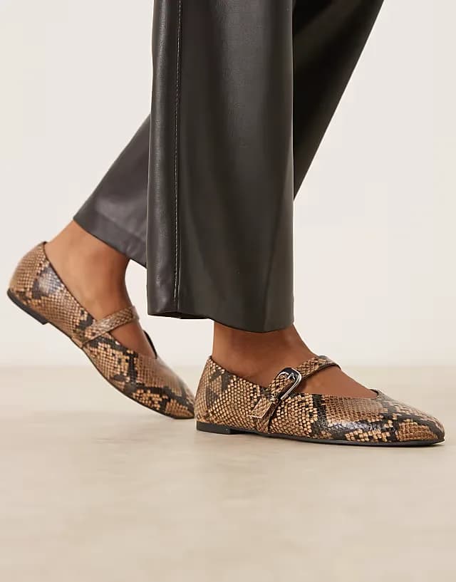 Leah mary jane ballet flats in snake