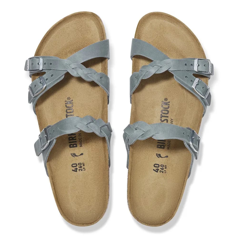 Franca Braided Oiled Leather Basalt Gray