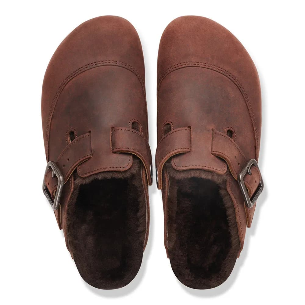 Boston Shearling Oiled Leather Tobacco Brown