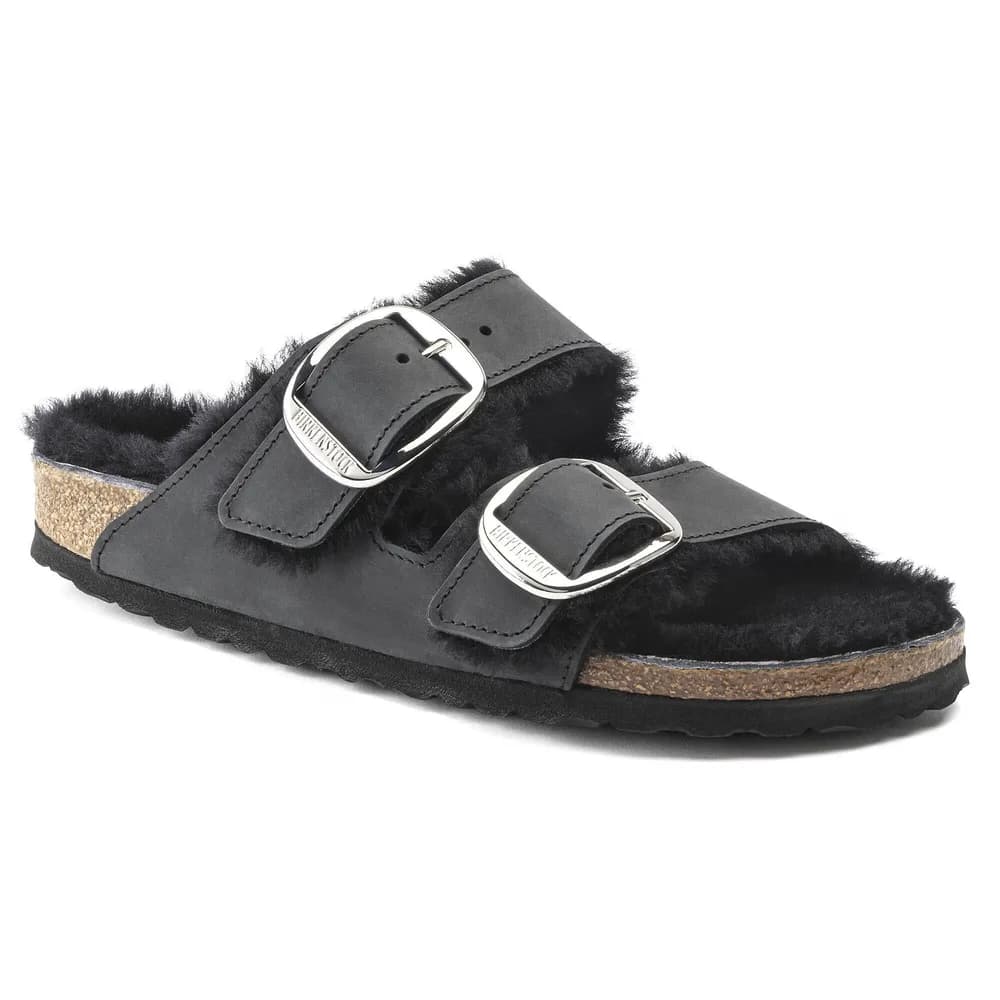Arizona Big Buckle Shearling Oiled Leather Habana