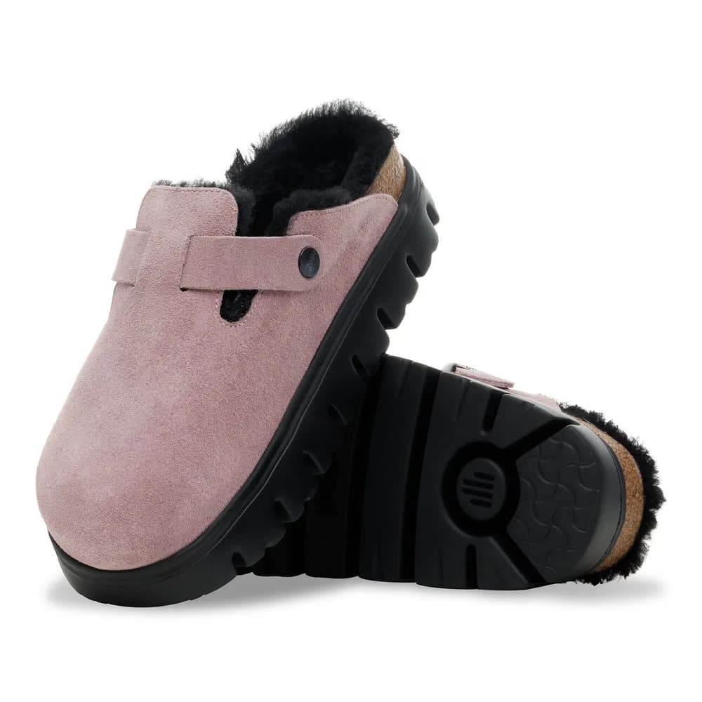 Boston Chunky Shearling Suede Leather Faded Purple