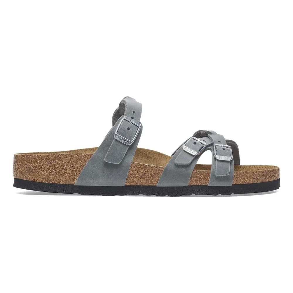 Franca Braided Oiled Leather Basalt Gray