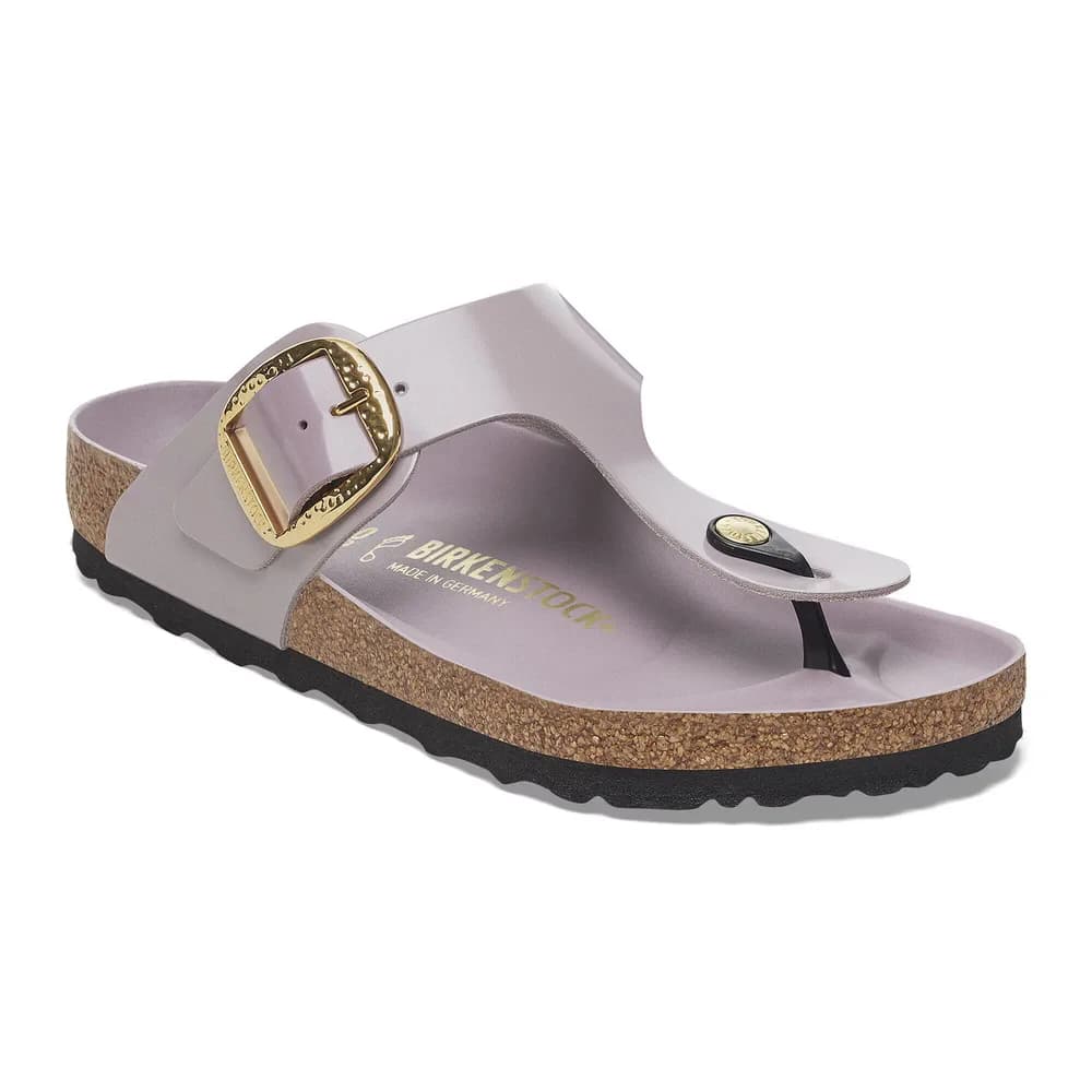 Gizeh Hammered Big Buckle Natural Leather Patent High Shine Faded Purple