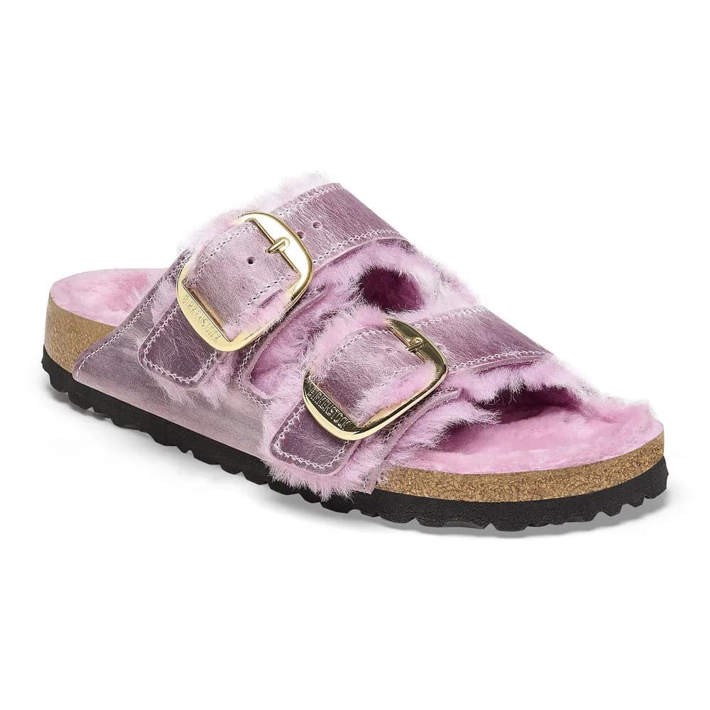 Arizona Big Buckle Shearling Oiled Leather Habana