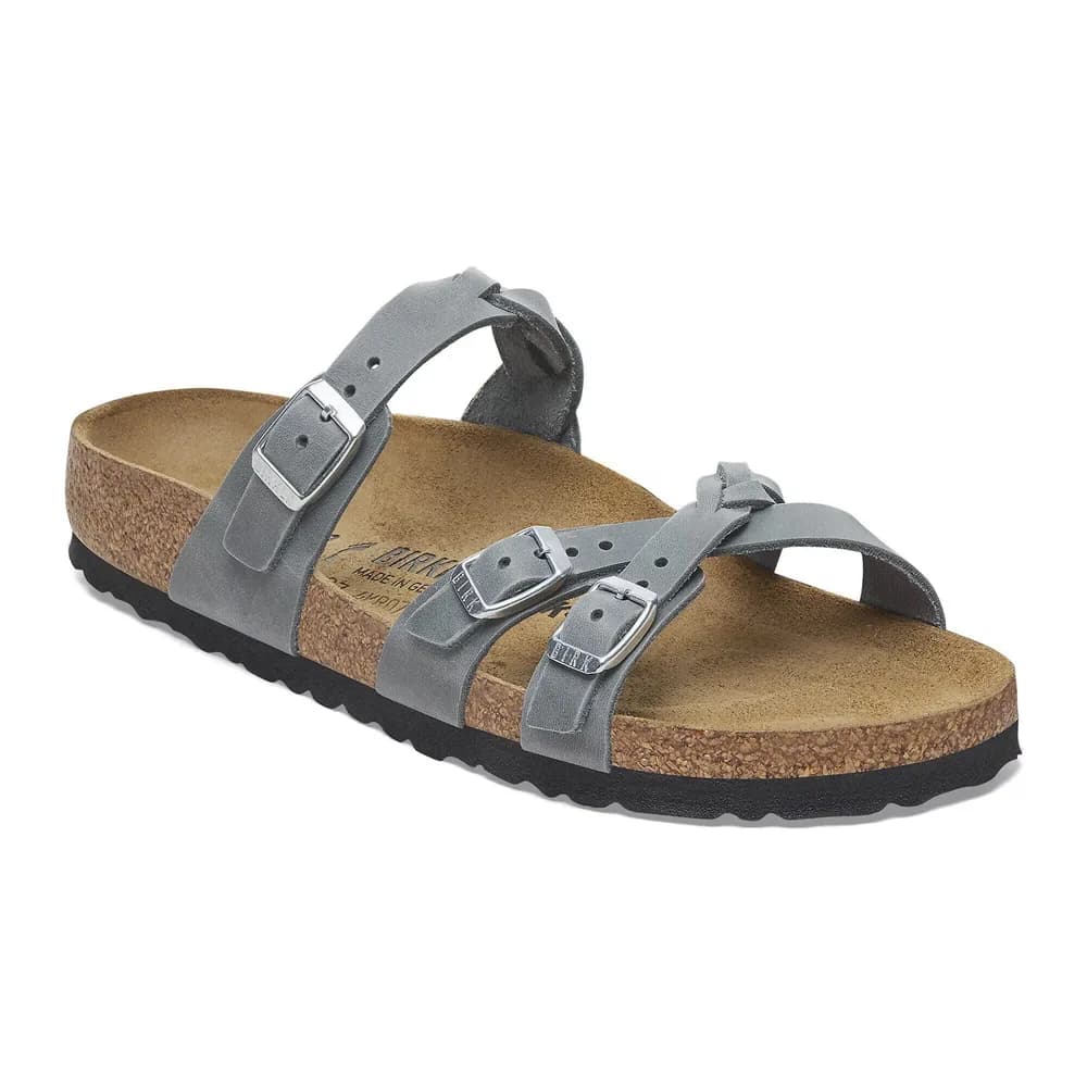 Franca Braided Oiled Leather Basalt Gray