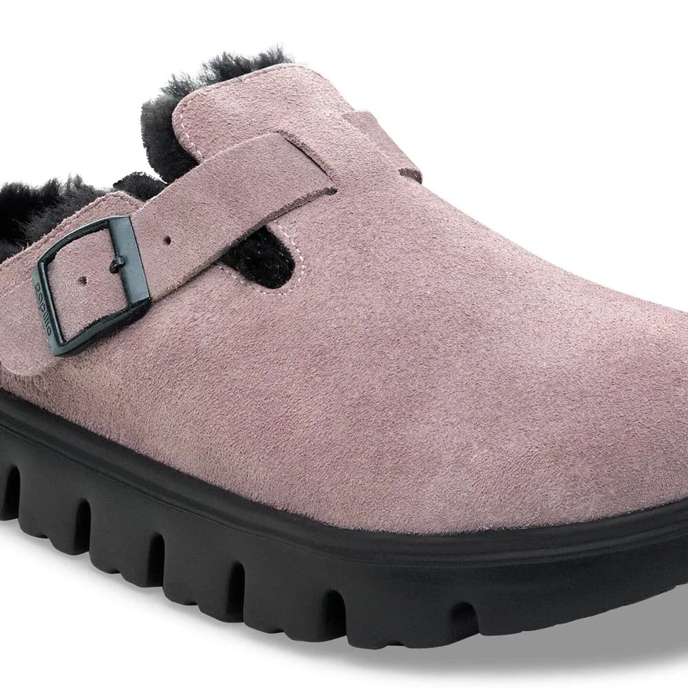 Boston Chunky Shearling Suede Leather Faded Purple