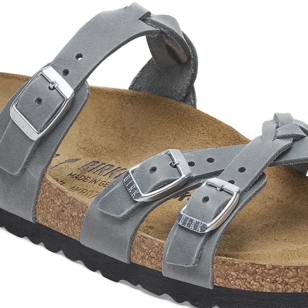 Franca Braided Oiled Leather Basalt Gray