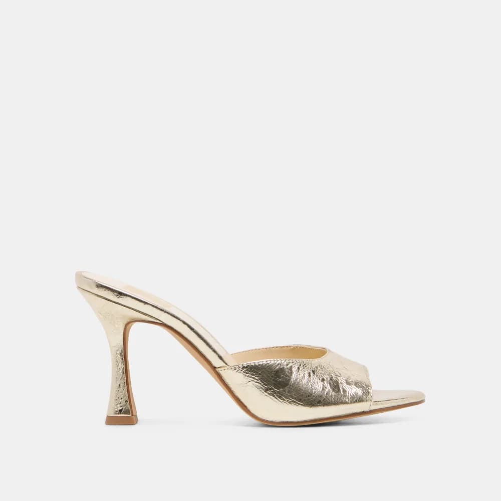 ROSHA HEELS PLATINUM DISTRESSED LEATHER