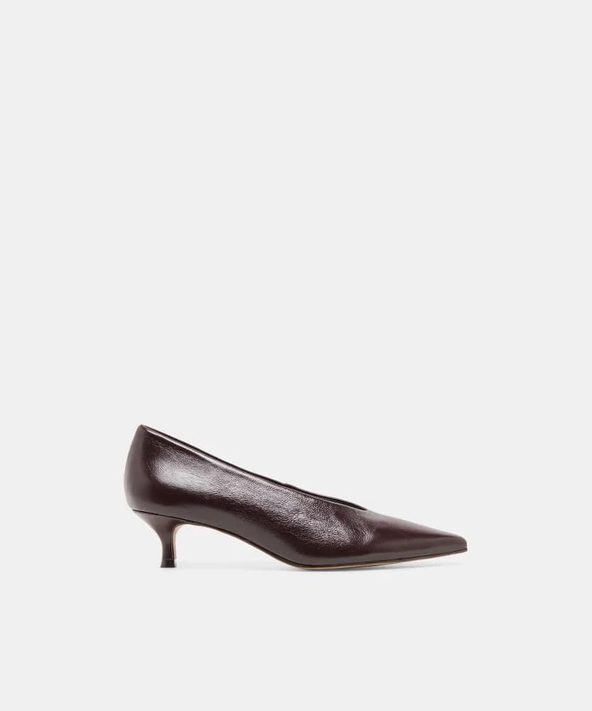 ALWYN HEELS BLACK CHERRY CRINKLE PATENT