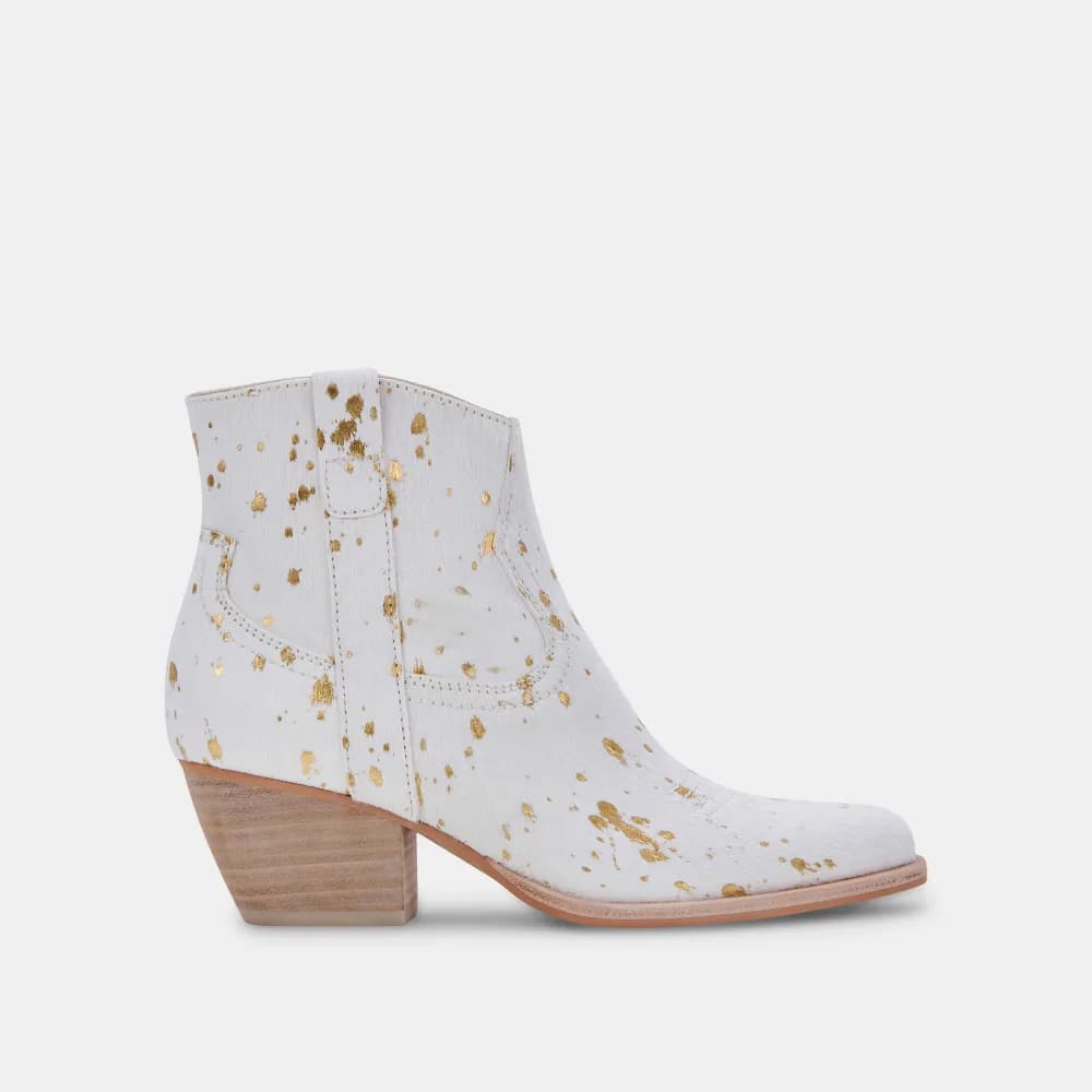 SILMA BOOTIES GOLD MULTI CALF HAIR