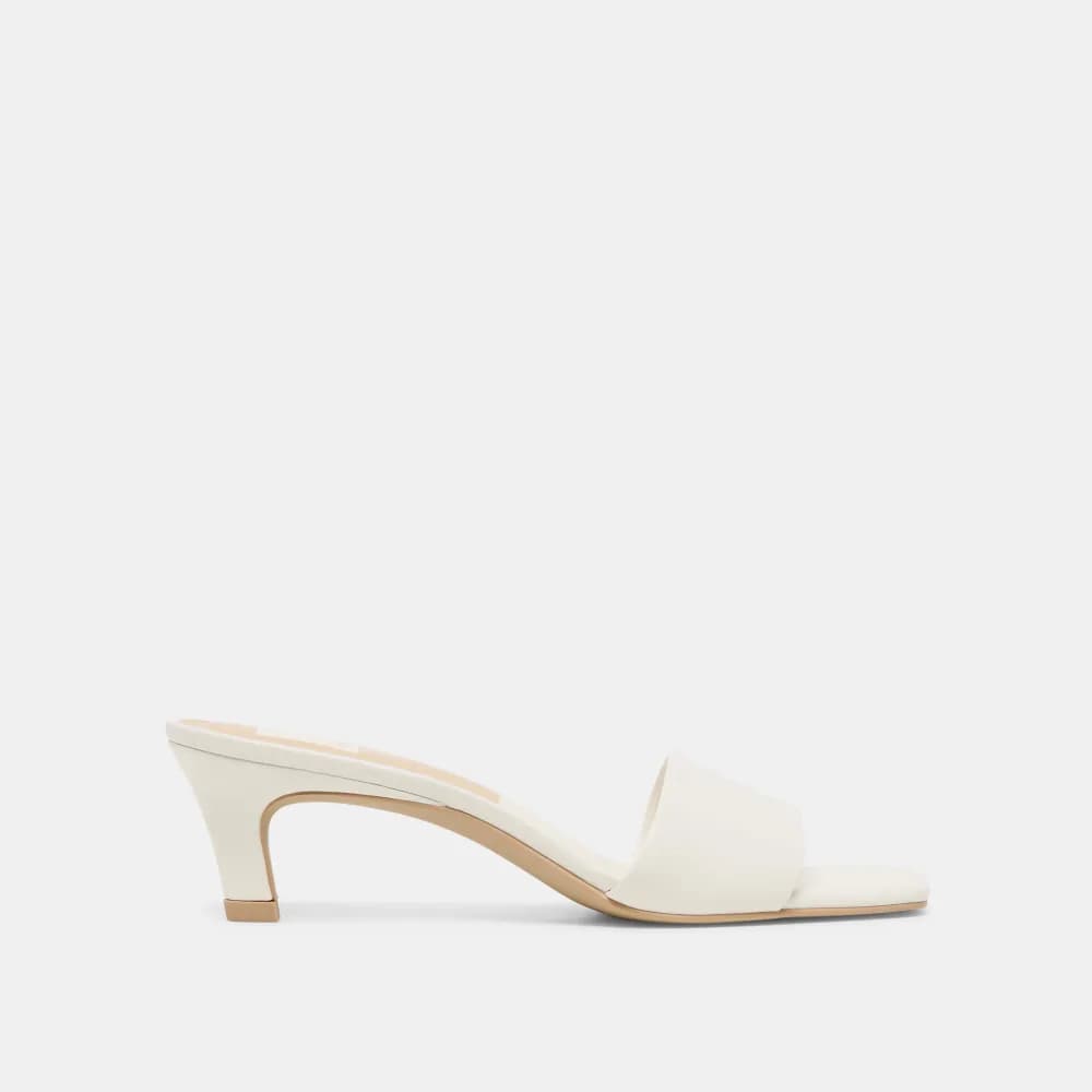 REXA WIDE HEELS TRUE WHITE LEATHER
