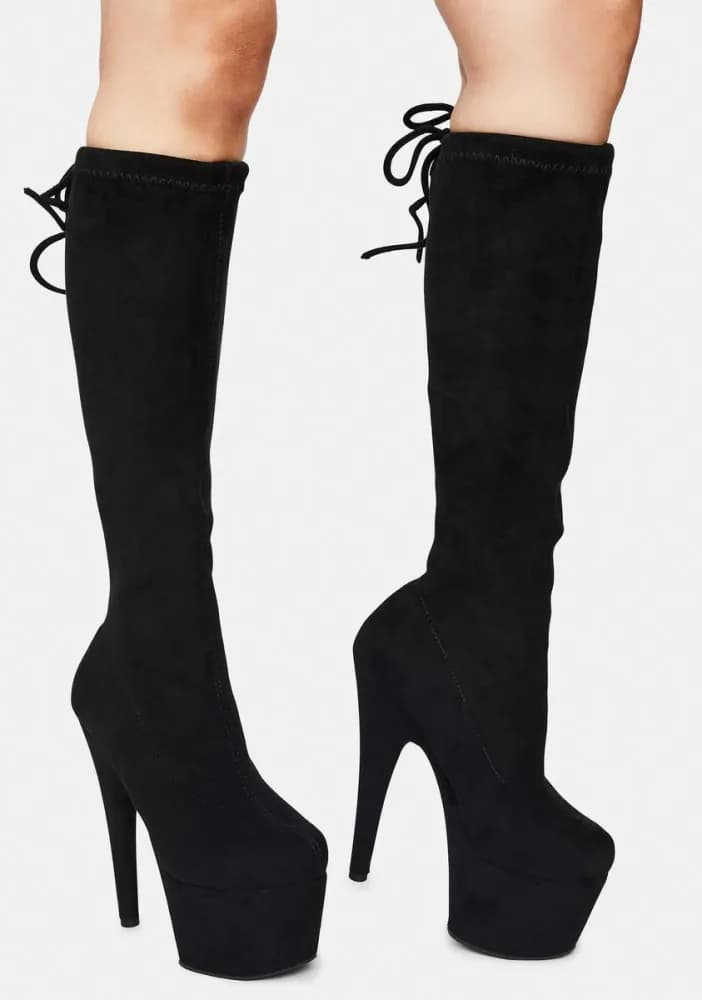 In The Club Platform Knee High Boots