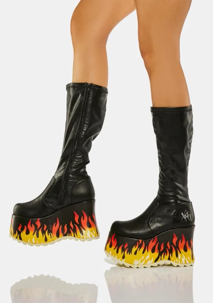 Black Zen Flame Boots