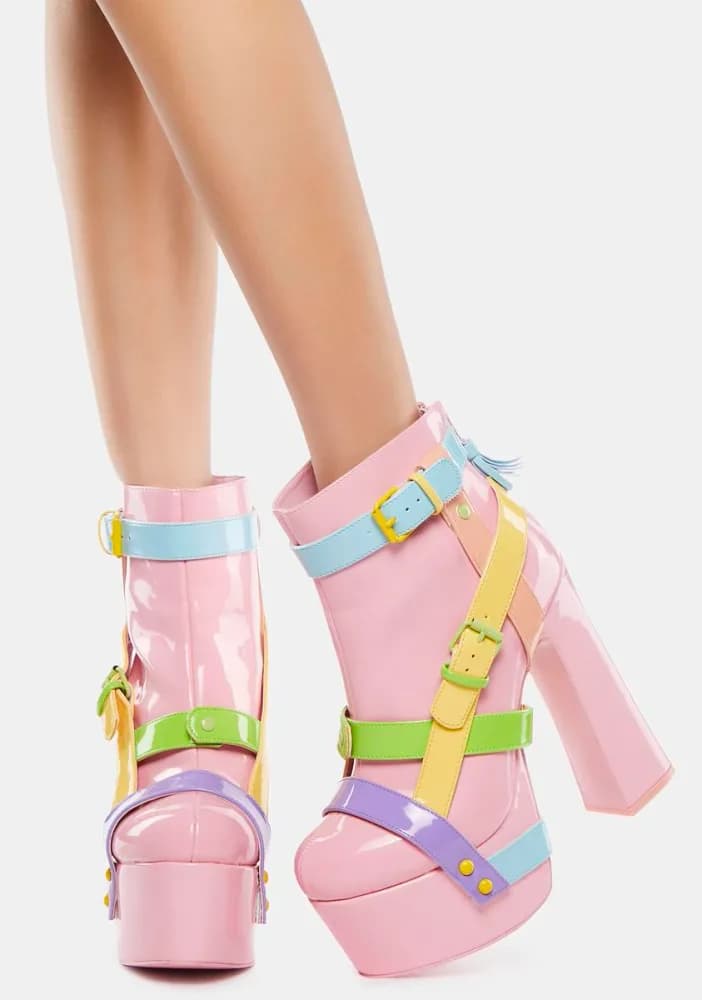 Pastel Stardust Bondage Boots