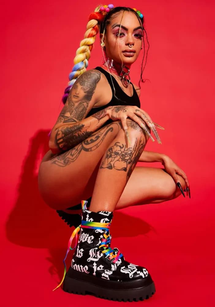 Love Is Love Combat Boots