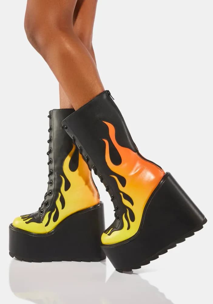 Dune Lace-Up Flame Boots