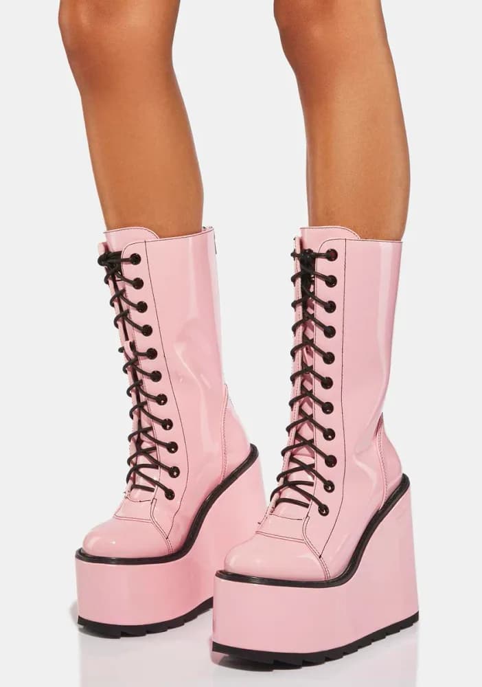 Pink Dune Platform Boots