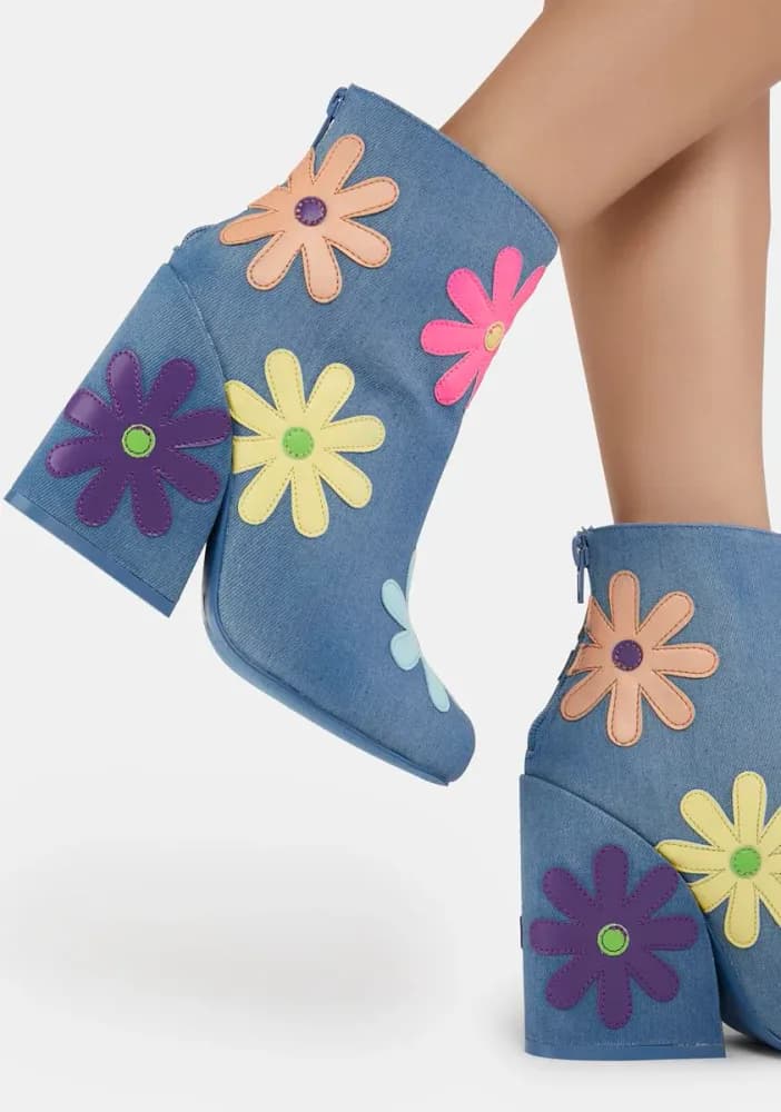 Jem Daisies Denim Boots