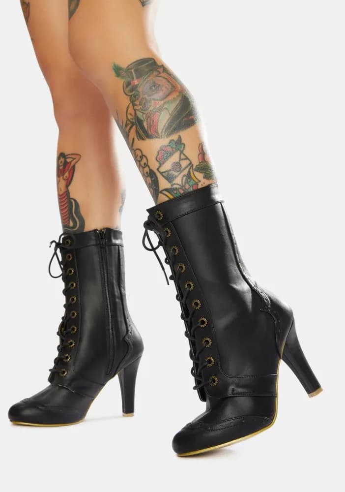 Like Clockwork Lace Up Boots