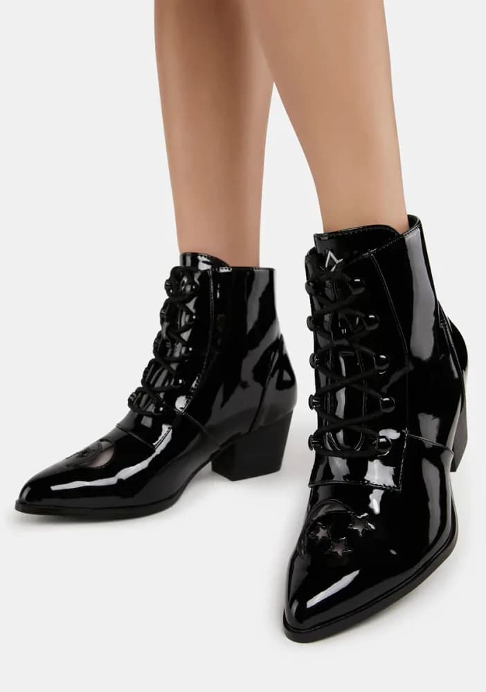 Patent Aura Boots