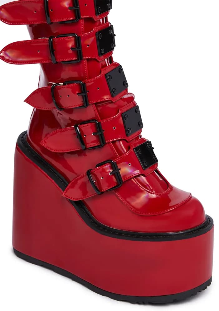Red Holographic Trinity Boots