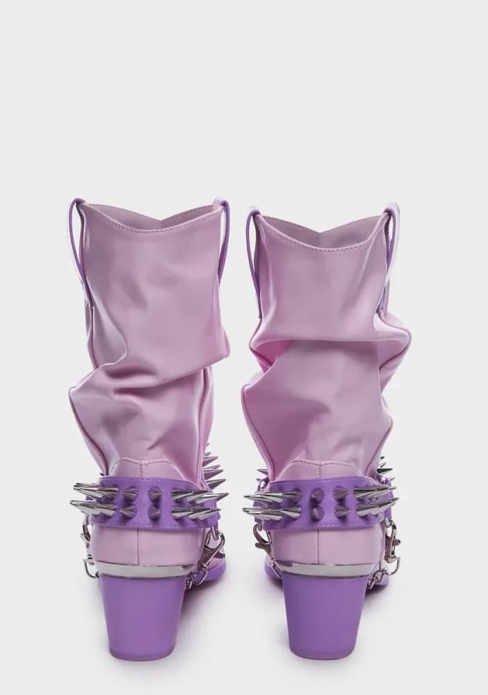 Pink Death Proof Lo Spike Cowboy Boots