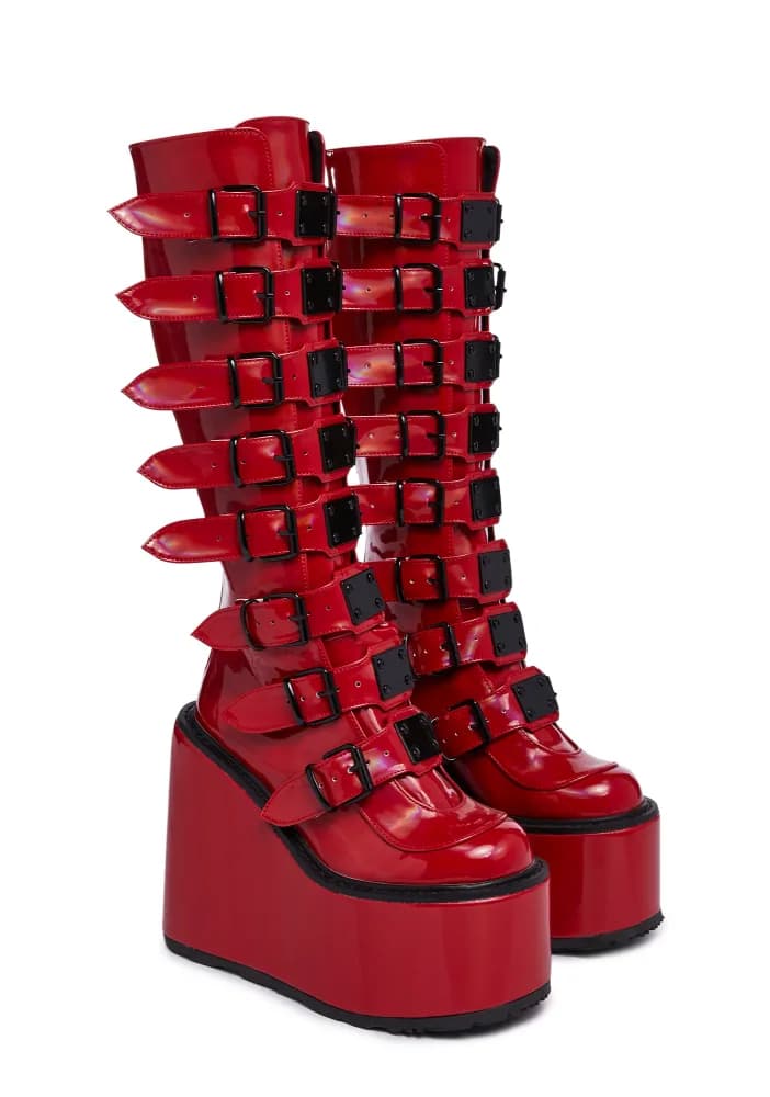 Red Holographic Trinity Boots