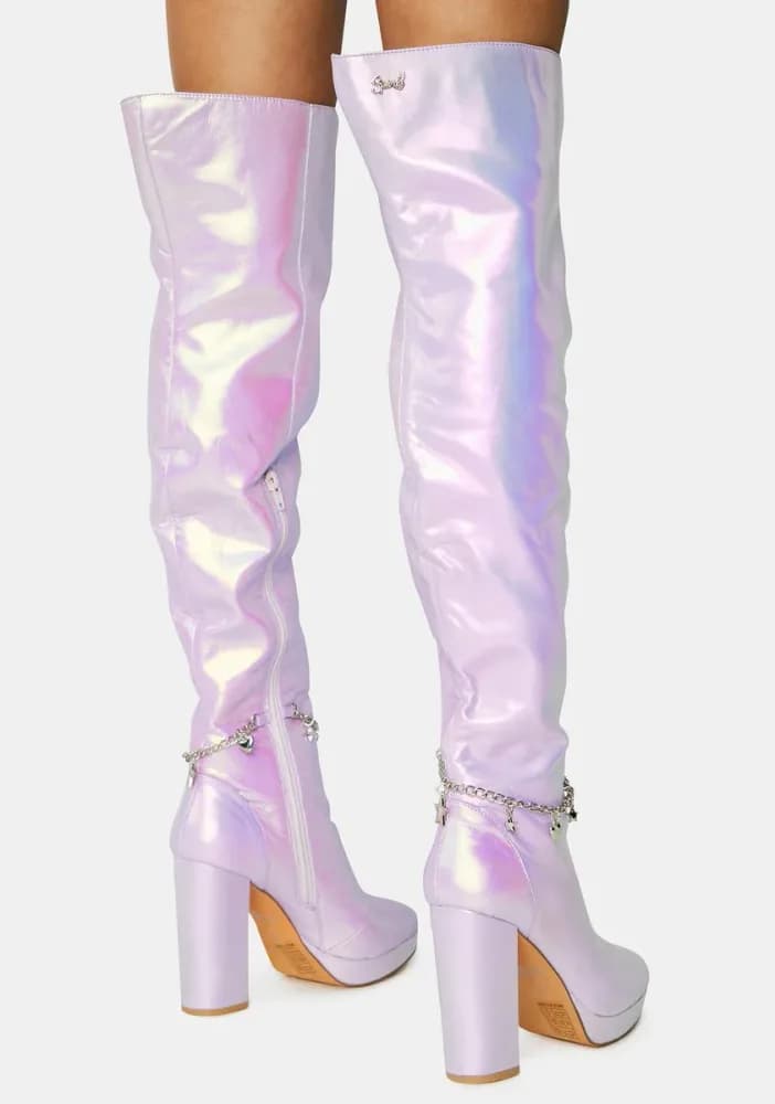 Lilac Fairy Star Thigh High Boots