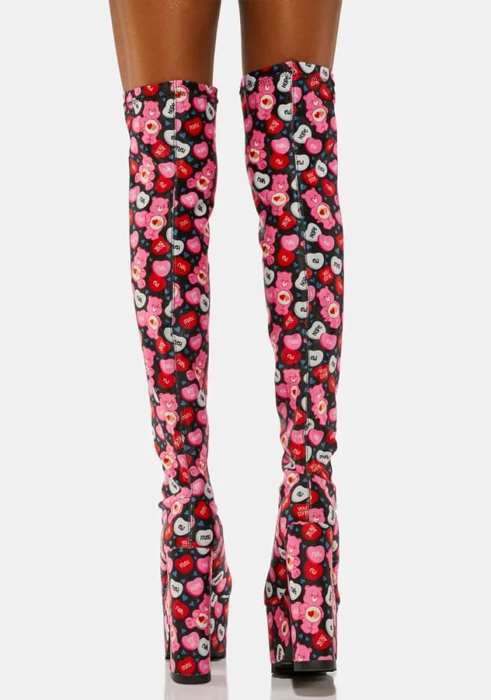 Labyrinth Care Bears Valentine Thigh High Boots
