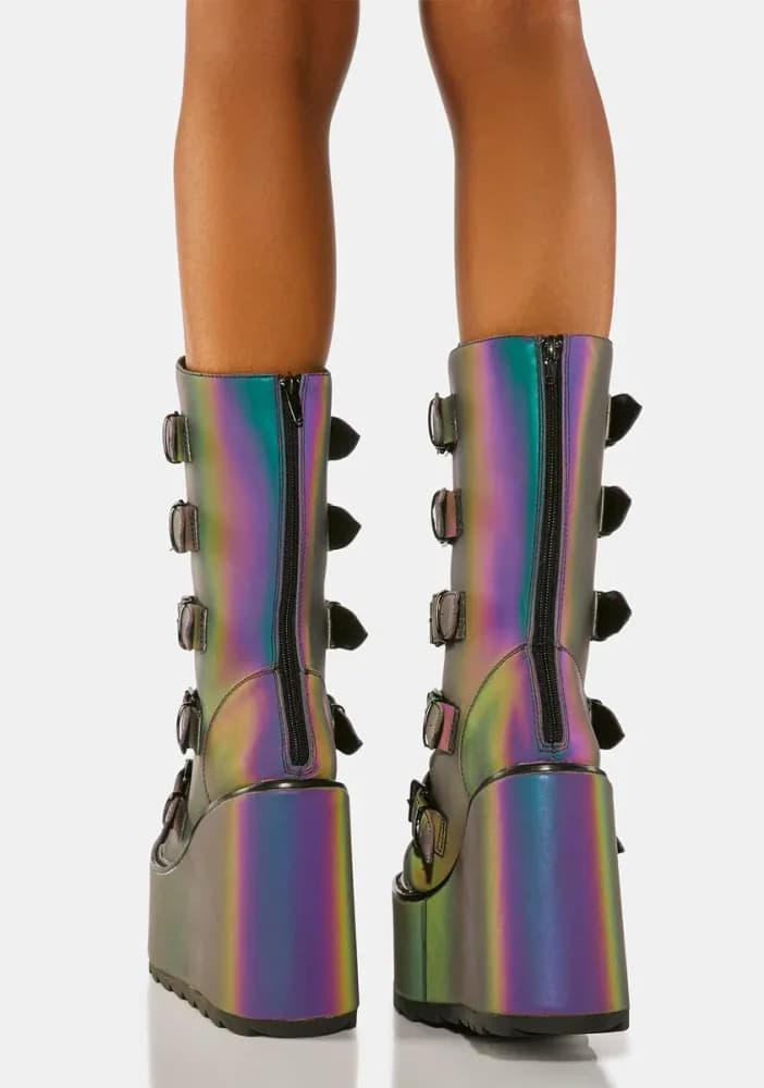 Reflective Dune Alien Buckle Boots
