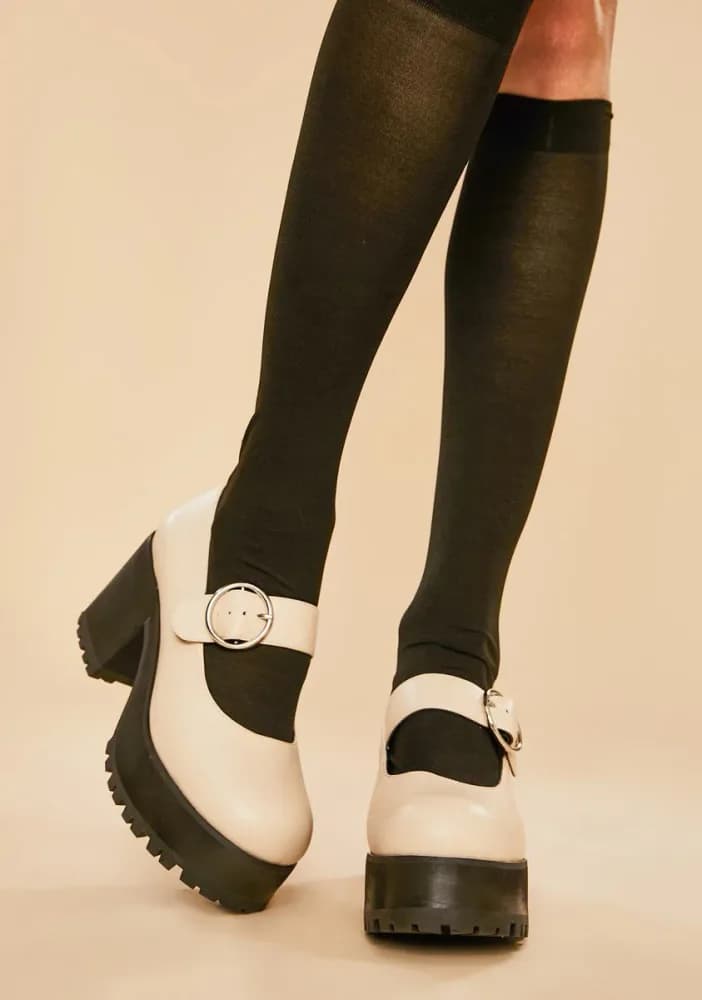 Ivory Damnation Platform Mary Janes