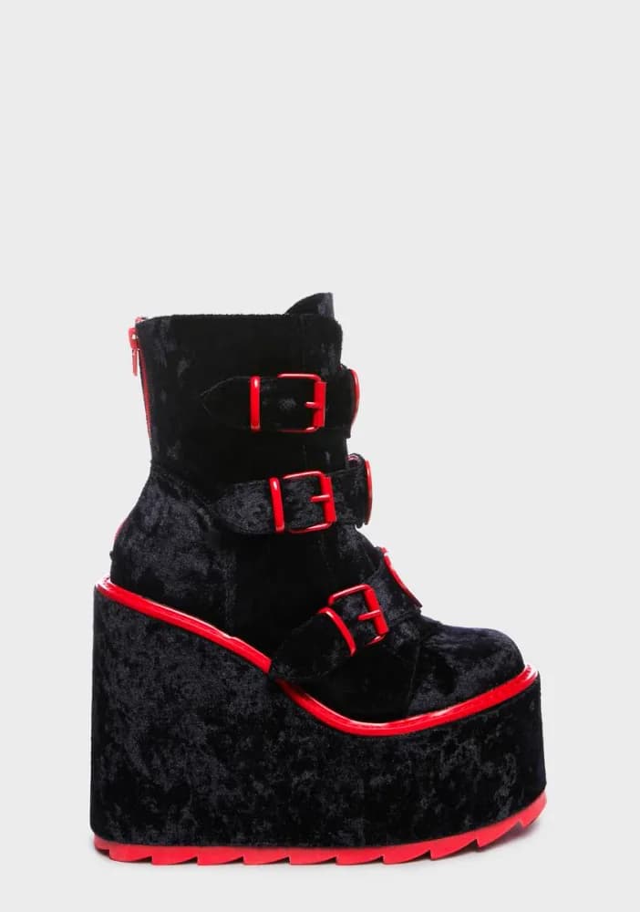 Dune Lo Heart Velvet Boots