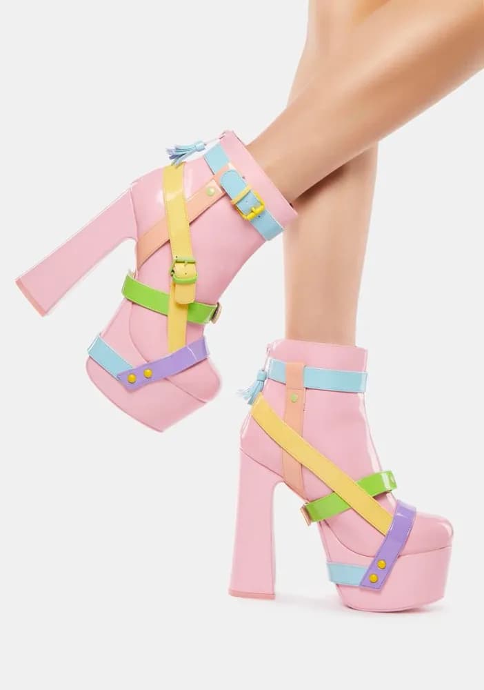 Pastel Stardust Bondage Boots