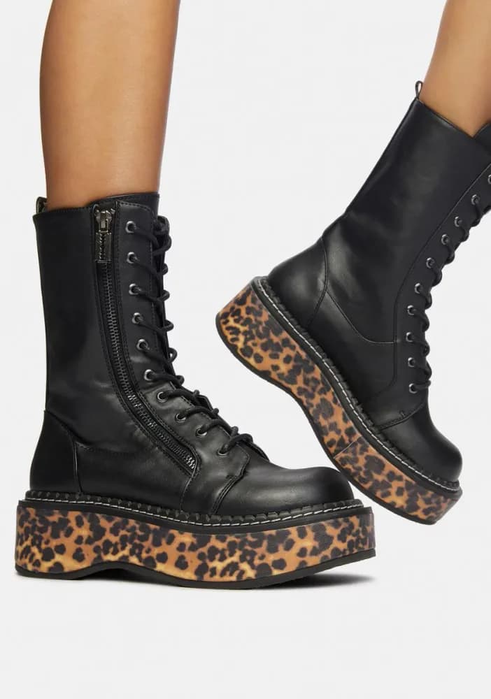 Fierce I'ma Cool Gal Combat Boots