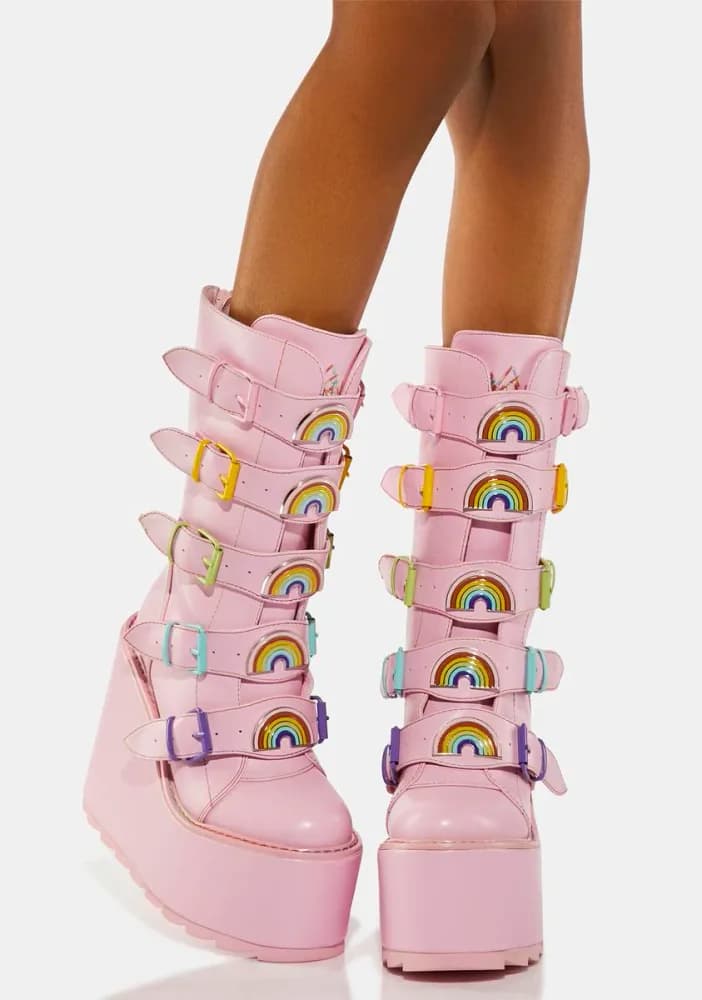 Pink Dune Rainbow Boots