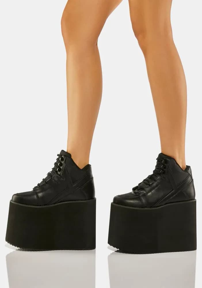 Black Qozmo Sky Hi Platform Sneakers