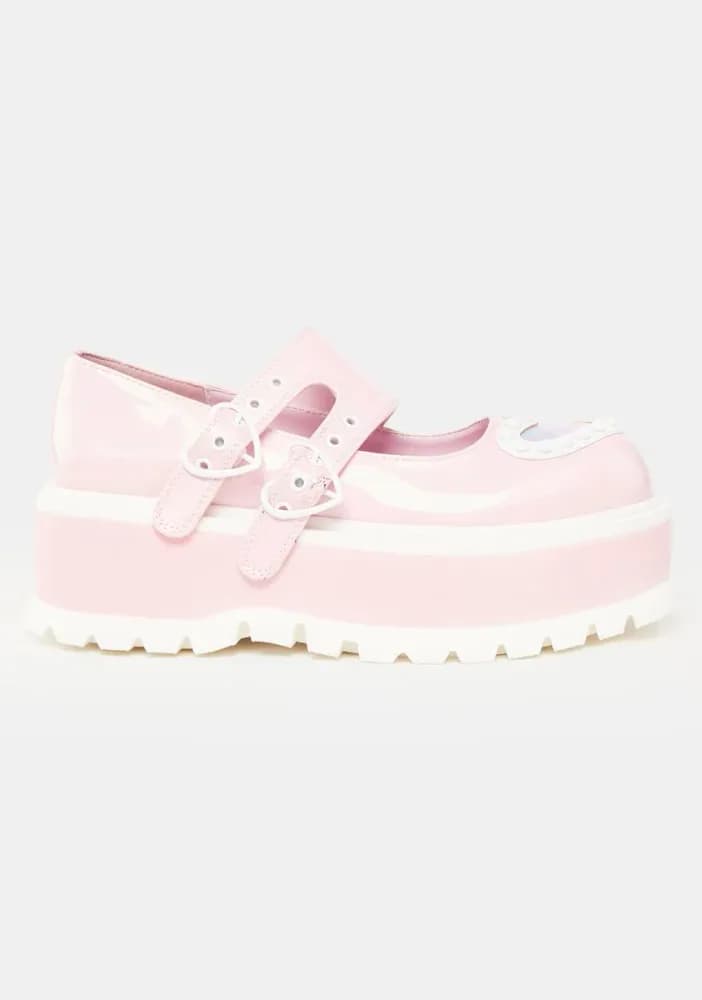 Pink Slacker-25 Platform Mary Janes