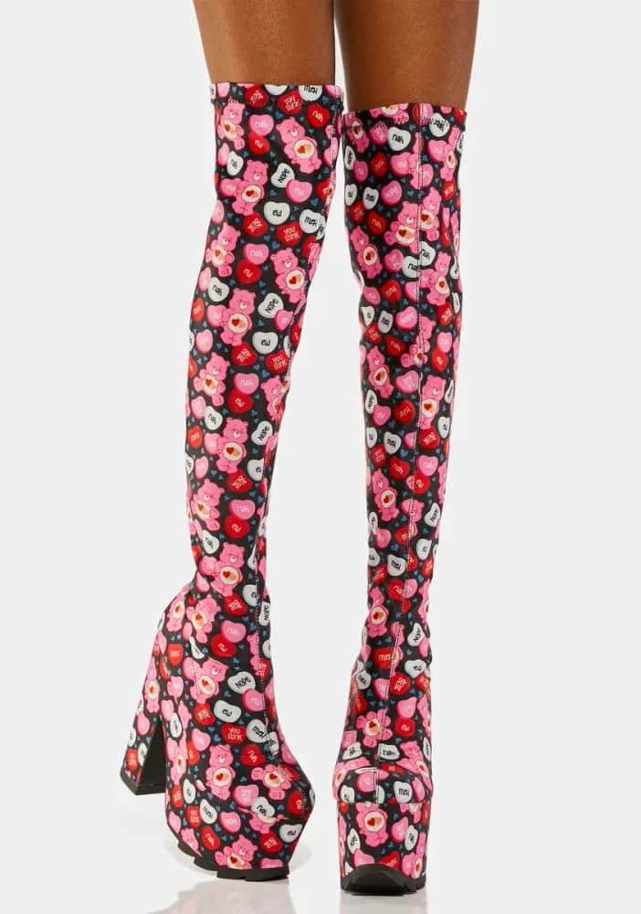 Labyrinth Care Bears Valentine Thigh High Boots
