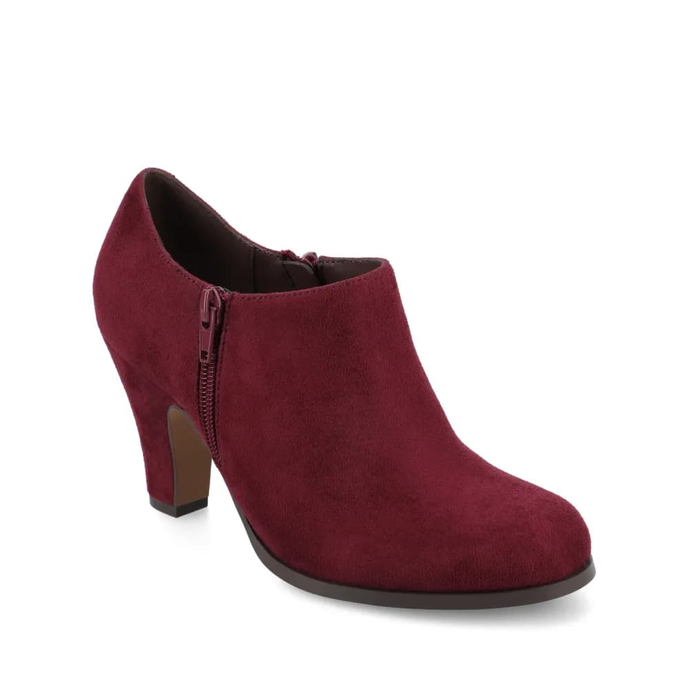 SANZI ZIP-UP BOOTIES IN FAUX SUEDE
